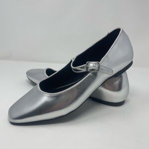 Silver Women's Mary Jane ballet flats